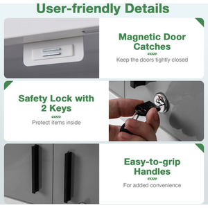 Metal Wall Cabinet with Lock - White by Costway