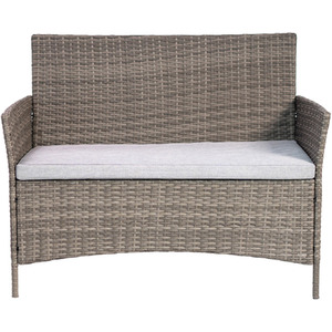 Vienna Deluxe Rattan 4 Seater Sofa Set with Rectangular Table - Grey by RayGar