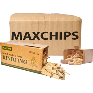 Softwood Log Box, 1 Box of Kindling and 1 Box of Firelighters Bundle by Maxchips