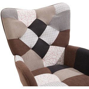 Upholstered Wingback Armchair with Footstool by Livingandhome