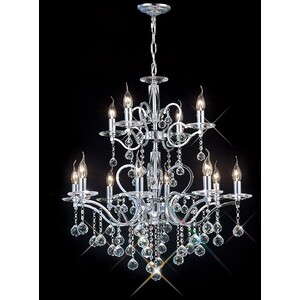 Zinta Ceiling Pendant Chandelier 2 Tier Chrome, Crystal (Requires Assembly) - Polished Chrome