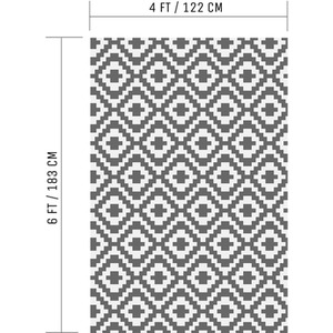 Outdoor Rug for Garden, Decking and Patio - Waterproof - Grey Geometric by Valiant