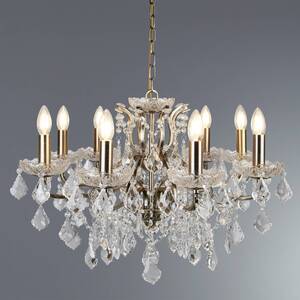 Paris 8 Light Chandelier Antique Brass Finish, E14 - Antique Brass