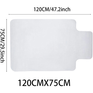 Office Chair Mat Non-slip Floor Carpet Protector - Clear / 75cm / 0.15cm by Livingandhome