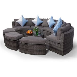 Monaco Luxury Large Rattan Garden Sofa Set - Grey by Giardino