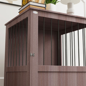 PawHut side Table with Bulit in Dog Crate - Purple / 60cm / 70cm by PawHut