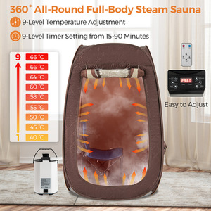 Portable Steam Sauna Tent Personal Sauna SPA - Brown by GAINOOM
