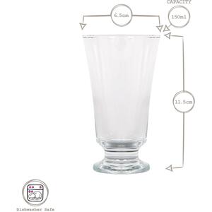Troya Glass Footed Tumblers - 150ml - Pack of 12 - Clear by LAV