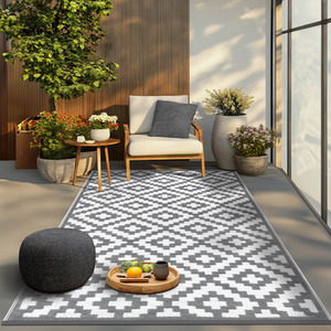 Grey and White Green Decore Nirvana Reversible Outdoor Rug by Green Decore