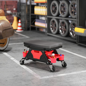 HOMCOM Capacity Rolling Mechanic Stool - Black by HOMCOM