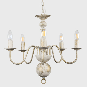 Traditional 5 Way White Flemish Style Ceiling Light Chandelier Fitting - White by ValueLights