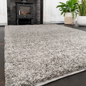 Silver Grey Shaggy Rug by The Rug House