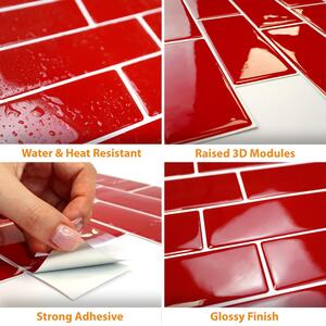 Walplus 3D Glossy Tile Stickers by WALPLUS