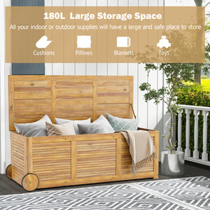 180L Patio Storage Deck Box - Brown by GAINOOM