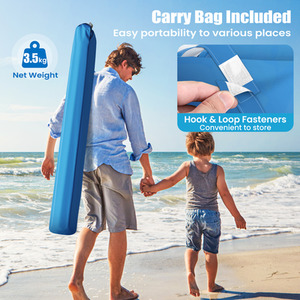 2-in-1 Sun Umbrella Beach Tent - blue by Costway