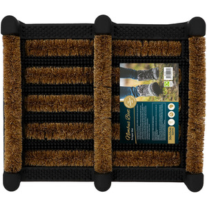 Nimbus Rubber Coir Boot Scraper Mat - Black by JVL