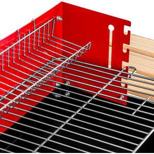 BBQ Grill Charcoal - Black/Red by tectake