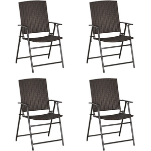 Outsunny 4 pcs Rattan Chairs - Brown by Outsunny