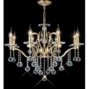 Zinta Ceiling Pendant Chandelier 8 Light French Gold, Crystal - French Gold