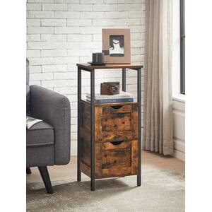 Rustic Slim Bathroom Storage Cabinet - Bronze by VASAGLE