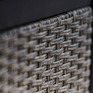 Rattan Fire Pit Table Heater with Lava Rocks - Grey by Teamson Home