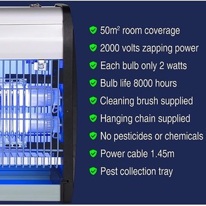 Electric LED Indoor UV Light Insect Fly Killer - Silver / 16W by Xterminate