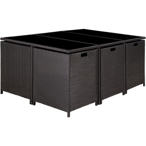 Malaga 641 Rattan Garden Furniture Set with Protective Cover by tectake