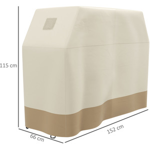 Outsunny Waterproof BBQ Cover 152 x 66 x 115cm - Beige / 152cm by Outsunny