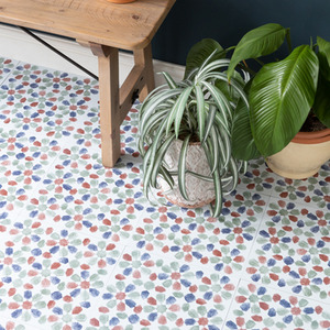 Spanish Leaves Peel and Stick Vinyl Floor Tiles 1sqm by d-c-fix