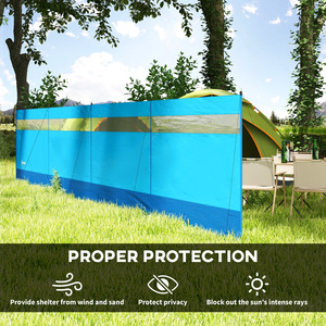 Outsunny Camping Windbreaks w Clear Windows and Carry Bag - Blue by Outsunny