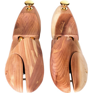 Luxury Cedar Wood Shoe Tree 3 Pairs - Brown / 46-48 by tectake