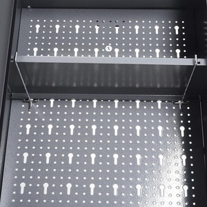 Metal Wall Mounted Lockable Pegboard Tool Cabinet - Black / 2 by Livingandhome