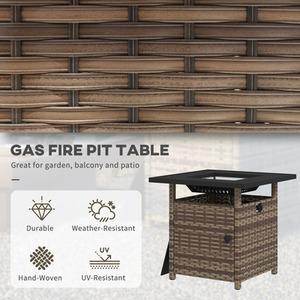 Outsunny 50,000 BTU Output Rattan Fire Pits for Garden by Outsunny
