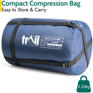 Premium Single Sleeping Bag - Blue by Trail