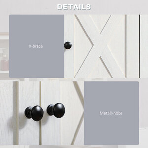 kleankin Farmhouse Bathroom Cabinet Bathroom Wall Cabinet - White by kleankin