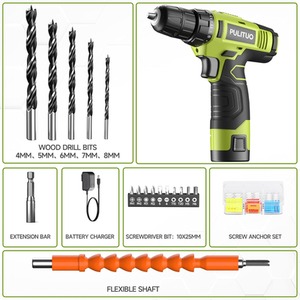 12V Cordless Drill Rechargeable Electric Driver Kit - Green