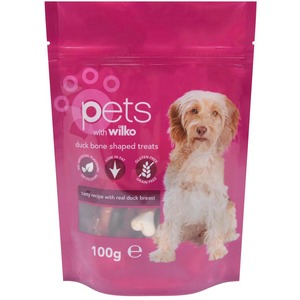 Duck Bone Shaped Dog Treats 100g