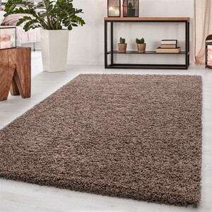 Abaseen Mocha Shaggy Rug Rectangular Soft Touch Thick Pile by Abaseen