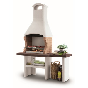 Jesolo 2 Masonry BBQ with Side Table - White by Palazzetti