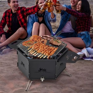 Charcoal Grill Rotatable Barbecue - Black by Wyld and Coco