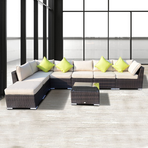 Outsunny 8 Piece Rattan Sofa Garden Furniture Set - Brown by Outsunny