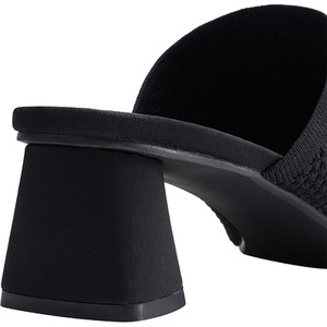 Sandals Chunky Heel Breathable Knit Slip-On by Livingandhome