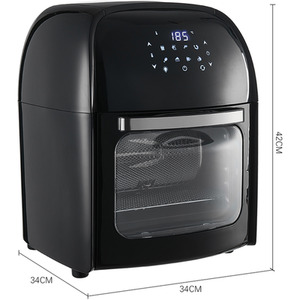 12L Air Fryer with Rotating Rotisserie Basket - Black / 42cm by Livingandhome