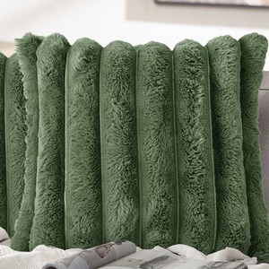 Luxury Jumbo Cord Faux Fur Cushion by Velosso