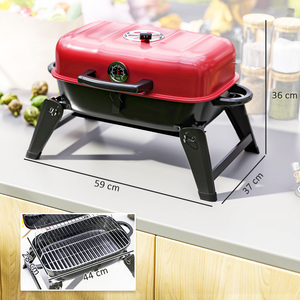Outsunny Folding Charcoal Barbecue Grills - Red by Outsunny