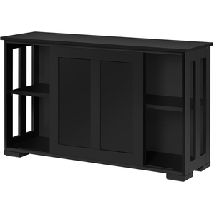Storage Cabinet with Sliding Door for Kitchen Living Room - Black by Yaheetech