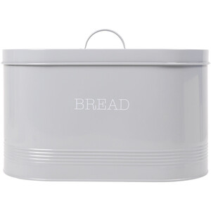 Ribbed Oval Bread Bin - Grey