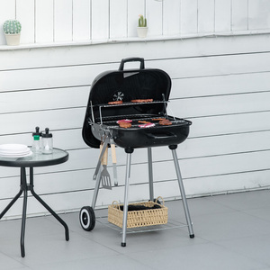 Outsunny BBQ Charcoal Smoker Grill - Black by Outsunny