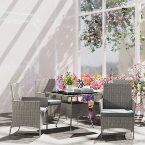Outsunny 5-Piece Rattan Garden Furniture Set by Outsunny