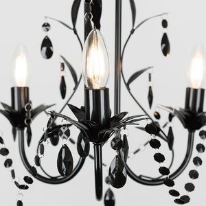 Odelia 3 Way Black Droplet Ceiling Light Chandelier - Black by ValueLights